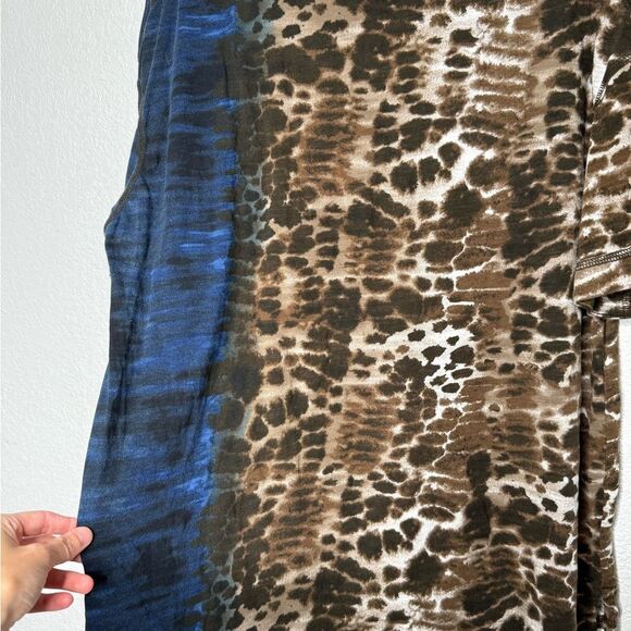 Westbound Brown and Blue Short Sleeve Blouse Size 2X - Picture 2 of 4